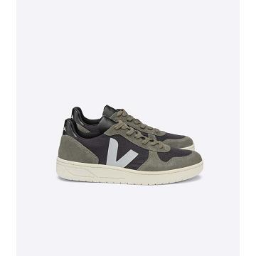 Black/Grey Men's Veja V-10 RIPSTOP Sneakers | AU 325MQZ